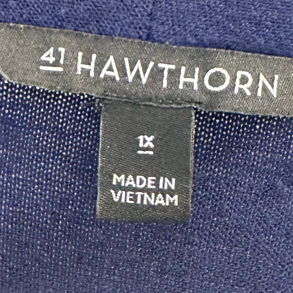 41 hawthorn Blue Bennie Wrap Front Ruched knit top size 1X - Picture 6 of 7